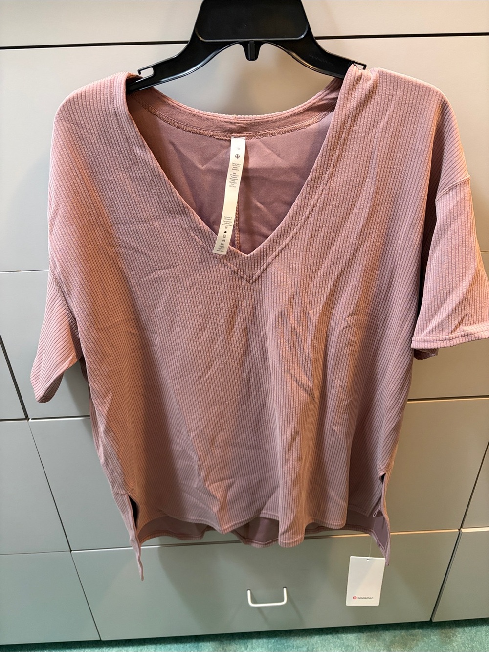 lululemon athletica ribbed softstreme relaxed fit top size 10